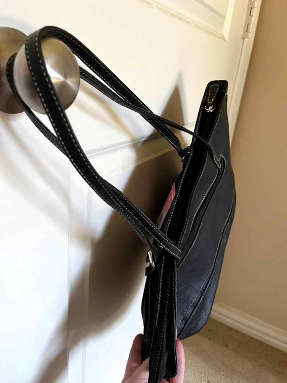 NWT Stone Mountain Leather Black Organizer Bag